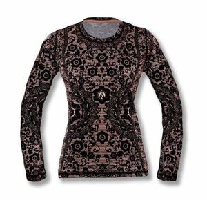 INKnBURN Women’s Black Lace Tech Shirt Small